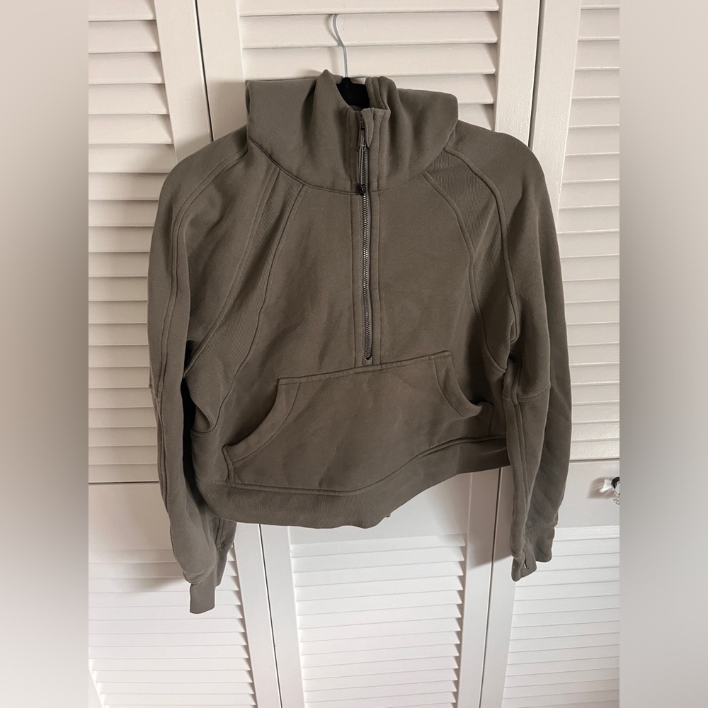 Lululemon Grey Sage XS/S Scuba Oversized Half Zip Hoodie